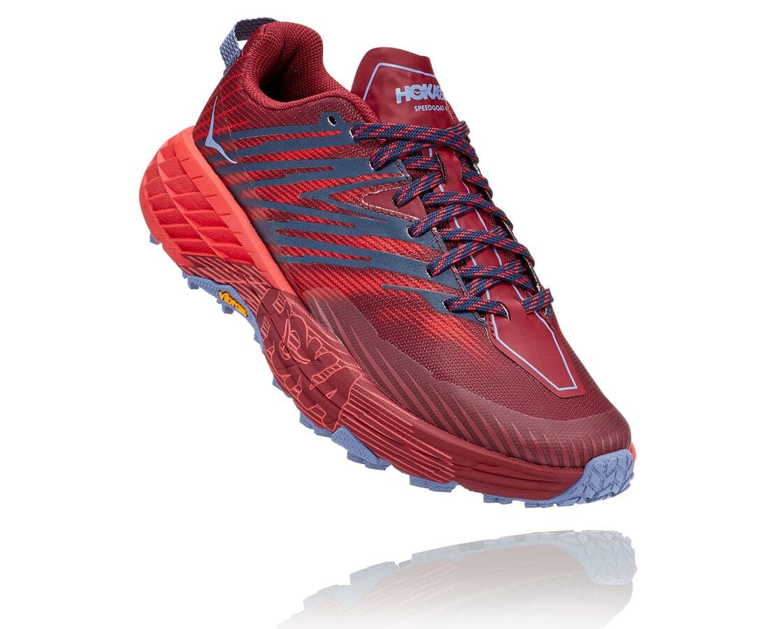 Hoka One One Speedgoat 4 Philippines - Ladies Trail Running Shoes - Dark Brown / Red | FZ1754369